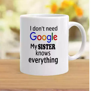 Buy Best Google Printed Mug As Rakhi Gift For Sister