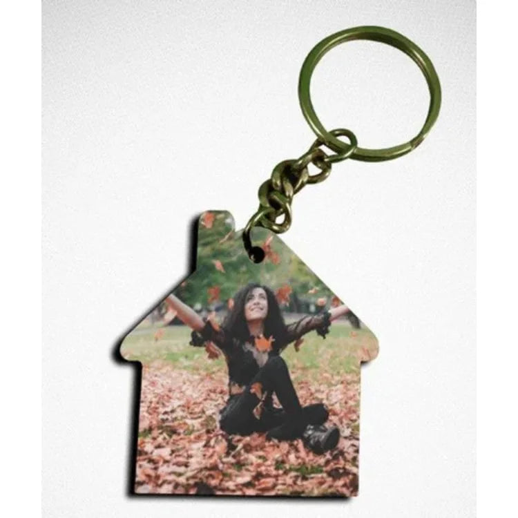 HomeSweetHome: Personalized Home-Shaped Keychain Keepsake Pack of 2