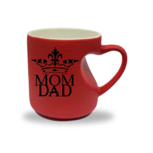 Red Heart-Shaped Mug For Mom and Dad Gifting