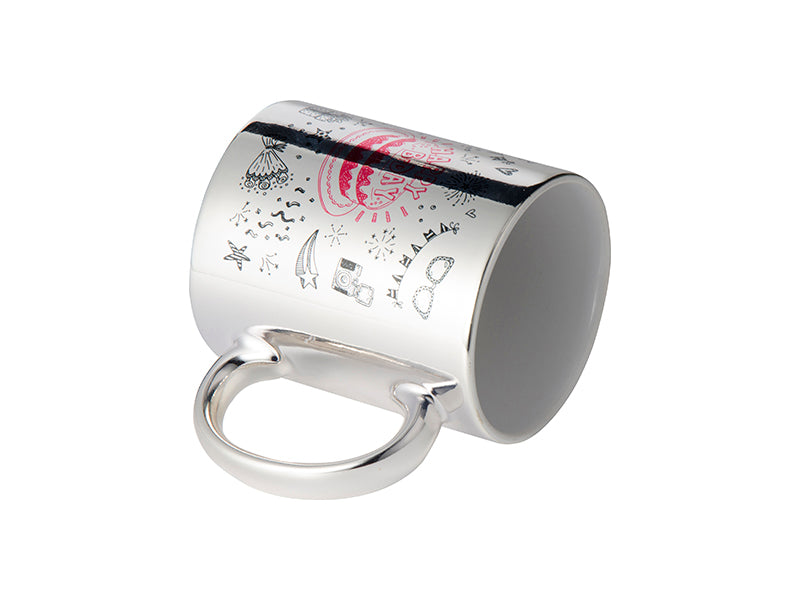 Personalized Elegance: Customized Silver Plated Glass Mug | Sublimation Magic | Ideal Gift ┃ Add a Touch of Luxury to Your Sips ┃ Exquisite Craftsmanship for Unforgettable Moments