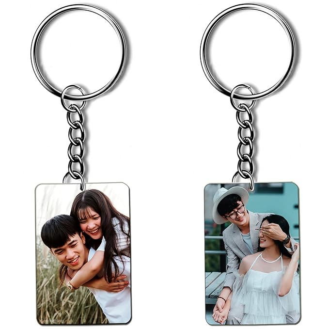 Rectangle Photo Keychain with Custom Printing : Pack Of 2