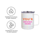 Double-Wall Stainless Steel Sublimation Mug: Elegant White Finish with Handle : Pack of 1