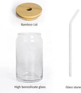 Sustainable Sips: Reusable Beer Glass Tumbler with Bamboo Lid for Stylish and Eco-Friendly Enjoyment
