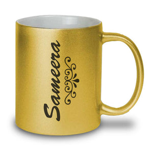 Personalized Ceramic Mug with Elegant Golden & Silver Accents ┃ Custom Name Or Message ┃ Perfect Gift for Special Occasions