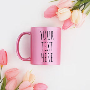 Personalized Elegance: 11oz Pink Plated Glass Mug - Custom Sublimation Mug for Special Moments ┃ Elevate Your Sips in Style ┃ Ideal Gift for Every Occasion