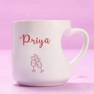 Personalized Ceramic Heart Cut Mug ┃ Custom Name & Design ┃ Ideal Gift for Special Occasions ┃ Unique & Memorable Coffee Experience