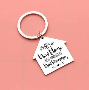 HomeSweetHome: Personalized Home-Shaped Keychain Keepsake Pack of 2