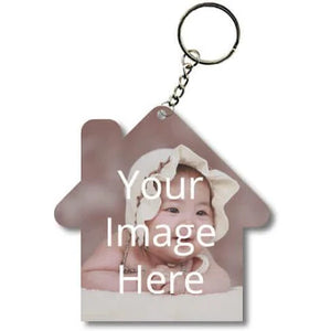 HomeSweetHome: Personalized Home-Shaped Keychain Keepsake Pack of 2