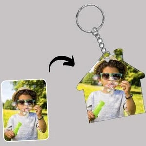 HomeSweetHome: Personalized Home-Shaped Keychain Keepsake Pack of 2