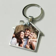 HomeSweetHome: Personalized Home-Shaped Keychain Keepsake Pack of 2