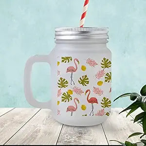 Frosted Elegance: Mason Jar with a Subtle Finish for Stylish Sips and Chilled Delights